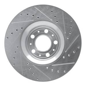 Volvo S60 Brake Rotor (1) - Front Left - R1 Concepts - Drilled & Slotted - Silver - `03-`09